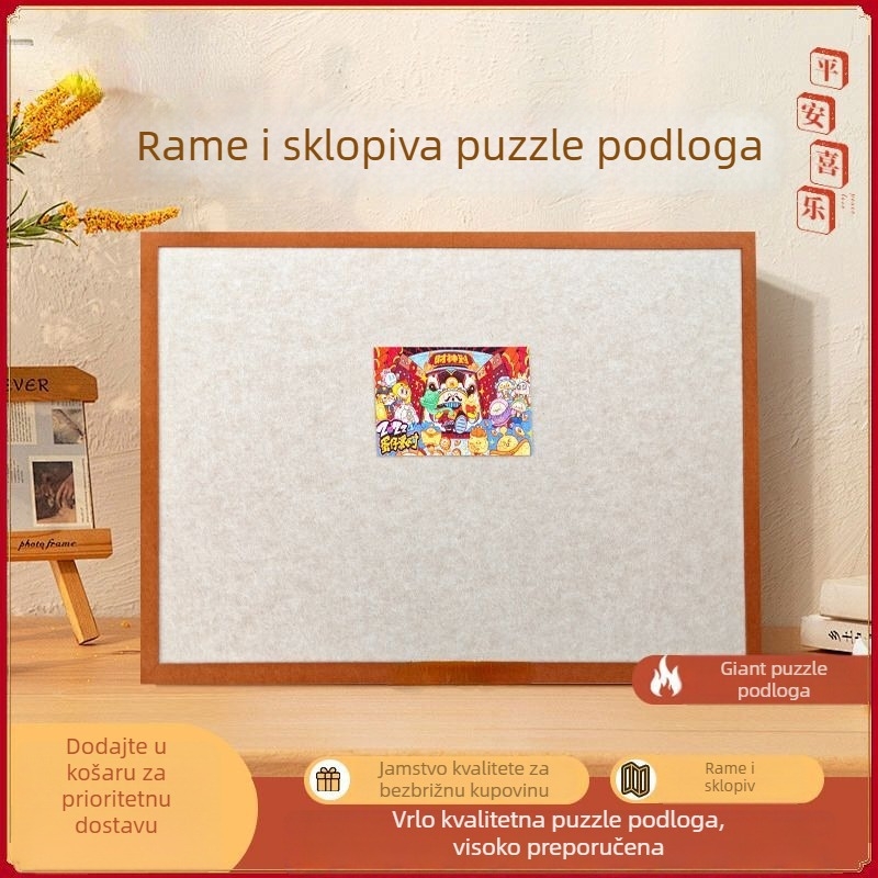 Trojdimenzionalna ploča za slaganje puzzla s filcovom površinom, sklopiva, 1000 dijelova, od poliesterskih vlakana, višefunkcionalna