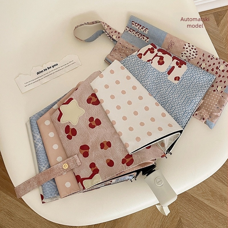 Puzzle‑oblik sklopivi kišobran s kukom, za sunce i kišu (UPF 30+, tkanina 190T, vlaknaste rebra, željezna šipka, ručno otvaranje/zatvaranje)