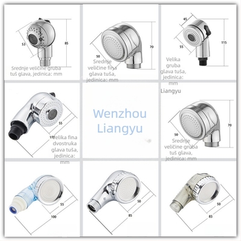 Ventil za miješanje za tuš i masažnu kadu za frizerski salon, keramičko jezgro ventila, cinkova legura, model 8, kromirani premaz, podizni način otvaranja, prilagodljivo