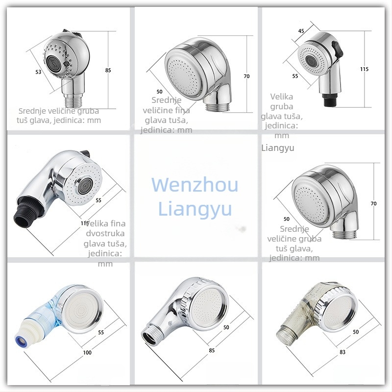 Ventil za miješanje za tuš i masažnu kadu za frizerski salon, keramičko jezgro ventila, cinkova legura, model 8, kromirani premaz, podizni način otvaranja, prilagodljivo