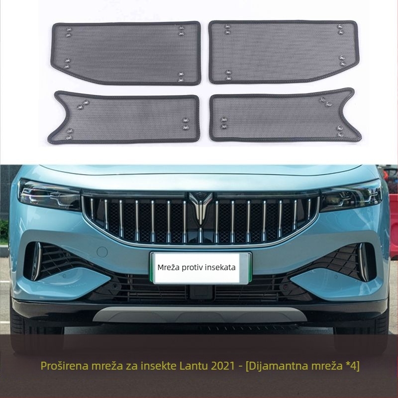 Automobilska mreža protiv insekata s zaštitom spremnika vode, zlatna čelična mreža, otvori 2 mm, promjer žice 1–2 mm, vijek trajanja 5–10 godina