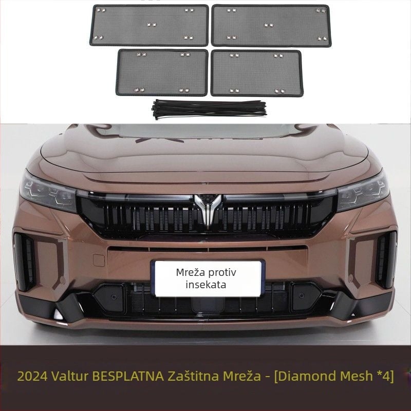 Automobilska mreža protiv insekata s zaštitom spremnika vode, zlatna čelična mreža, otvori 2 mm, promjer žice 1–2 mm, vijek trajanja 5–10 godina