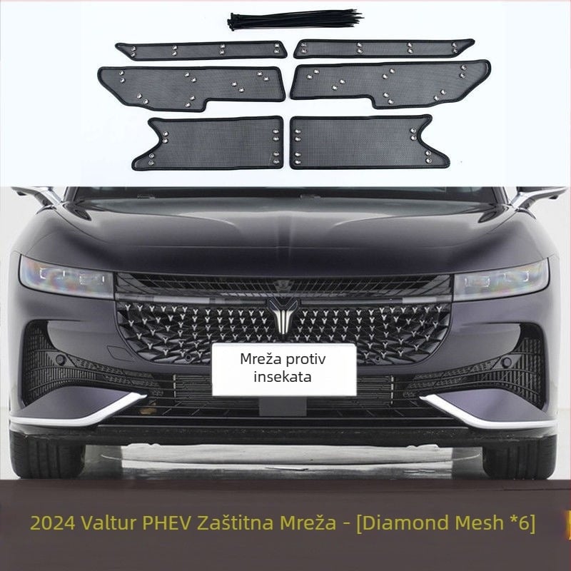 Automobilska mreža protiv insekata s zaštitom spremnika vode, zlatna čelična mreža, otvori 2 mm, promjer žice 1–2 mm, vijek trajanja 5–10 godina