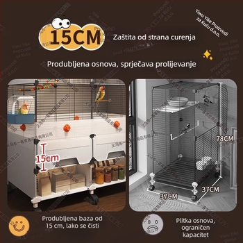 Kavez za papige, metalna konstrukcija, otporan na prskanje, za ptice, luksuzni dizajn vila stila