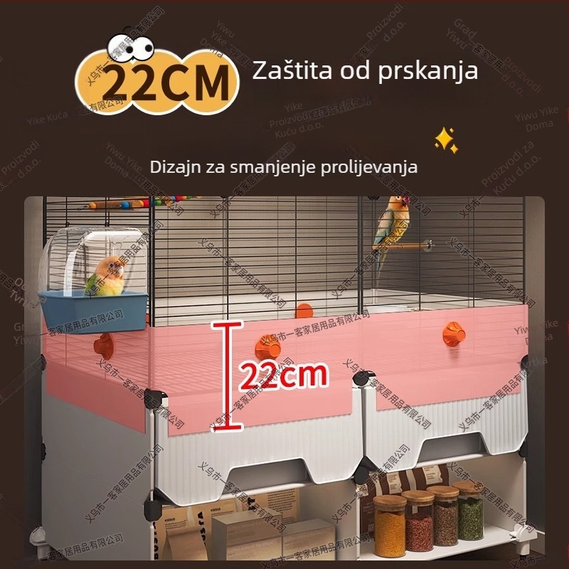 Kavez za papige, metalna konstrukcija, otporan na prskanje, za ptice, luksuzni dizajn vila stila