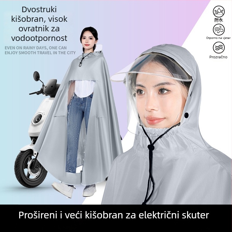 Kišono pončo za električna vozila, debeli Oxford platno, vodootporan PVC sloj, za jednu osobu, prilagodljivo