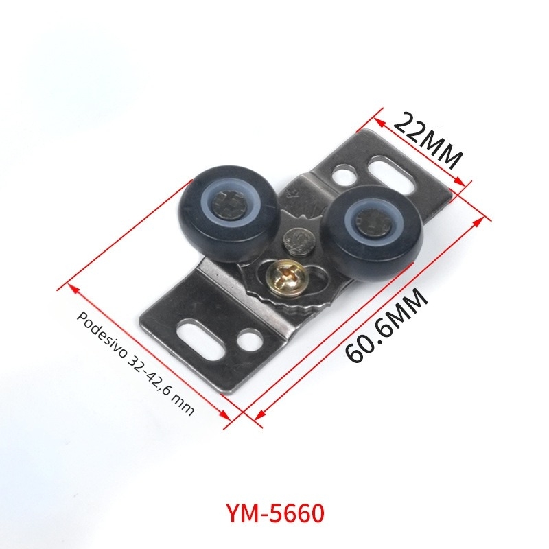 Klizna vrata – balans kotač s ležajem i vodilicom, 10 mm debljina zida, materijal: hladna ploča, modeli Ym-5660 / tm-5662 / ym-5663 / ym-5665, nosivost 15–20 kg, za vrata i prozore