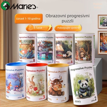 Dječja papirnata slagalica s umjetničkom ilustracijom, uzrast 4-6 godina, DIY prilagodba dostupna