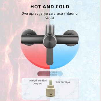 Zidni električni kuhinjski faucet s keramičkim jezgrom ventila, nehrđajući čelik s brušenim završnim slojem, model YLP-F012