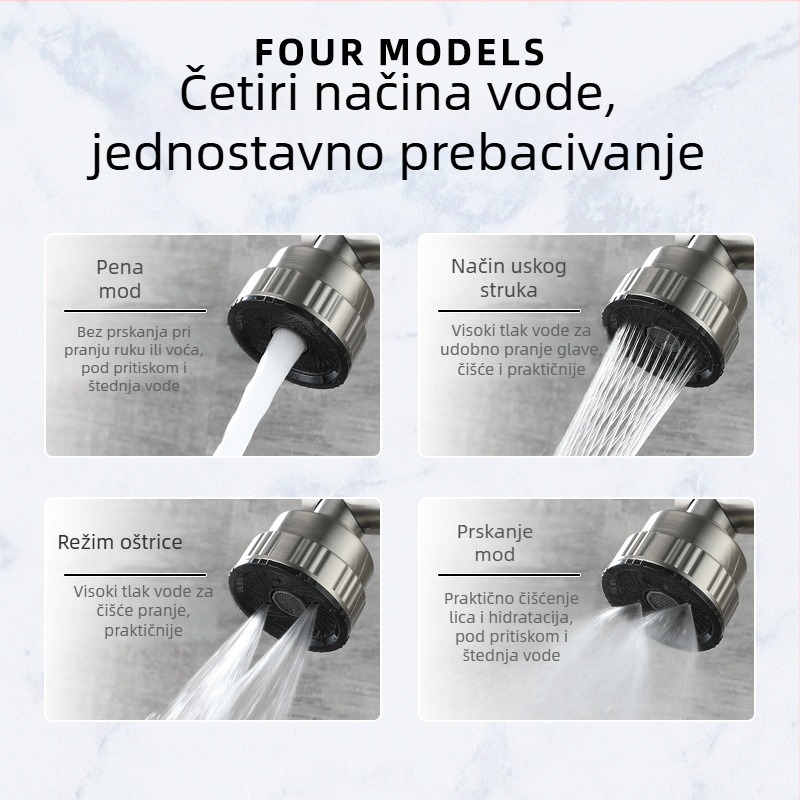 Zidni električni kuhinjski faucet s keramičkim jezgrom ventila, nehrđajući čelik s brušenim završnim slojem, model YLP-F012