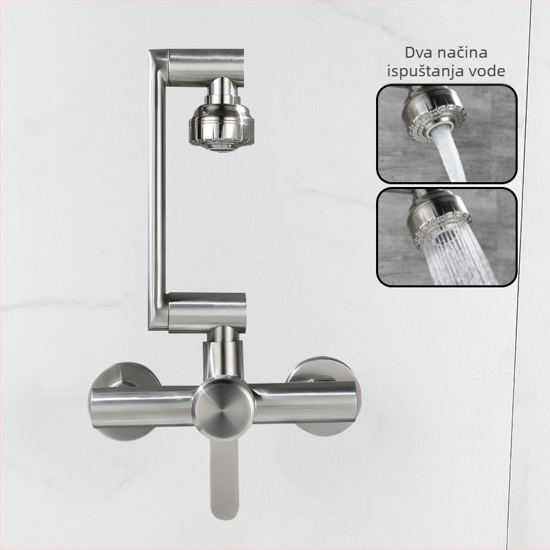 Zidni električni kuhinjski faucet s keramičkim jezgrom ventila, nehrđajući čelik s brušenim završnim slojem, model YLP-F012