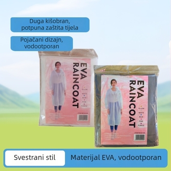 Odrasli EVA kišni pončo za planinarenje i putovanja, dug, lagan, 80 g