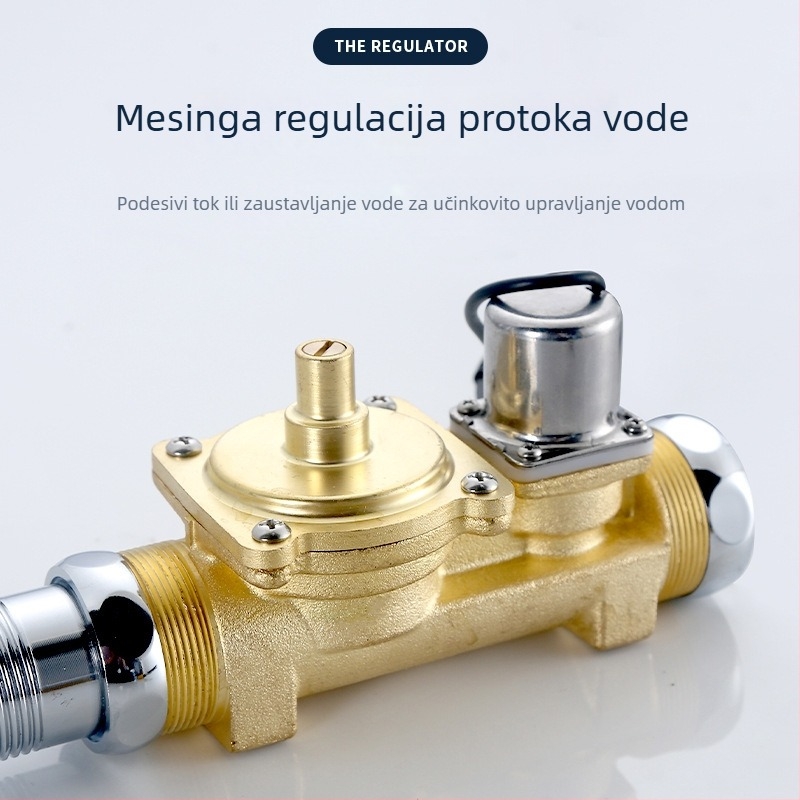 Automatski infracrveni senzor za ispiranje WC-a, model 123, napajanje DC, izlaz G1/2, vrijeme ispiranja 10 s, materijal bakar