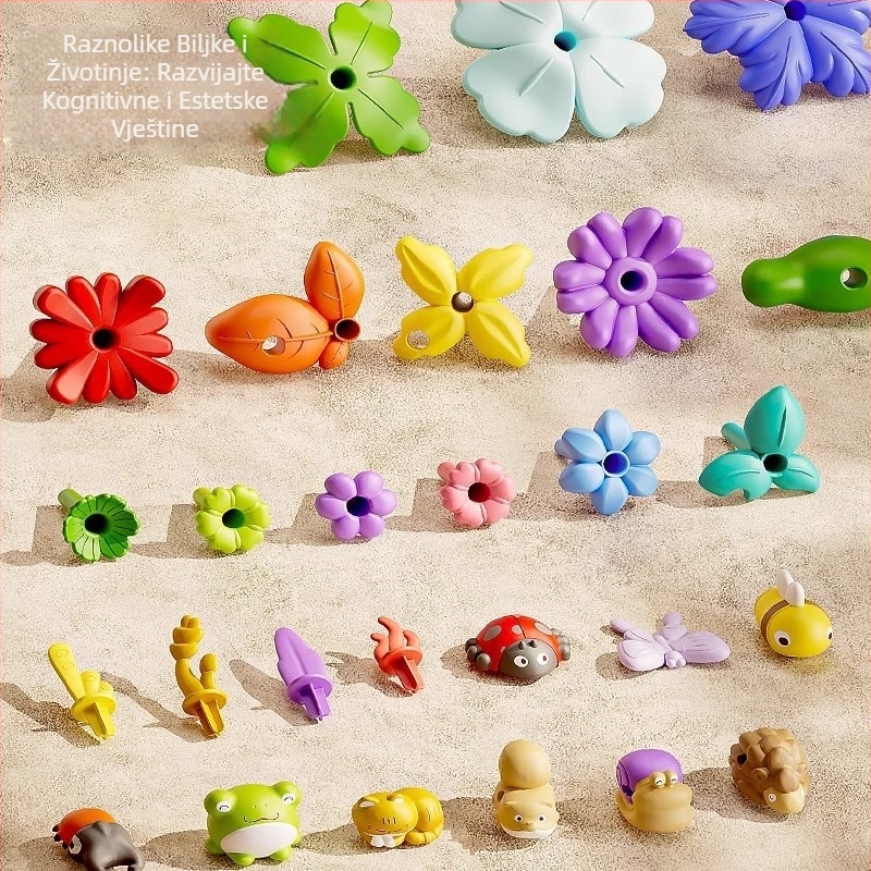 3D puzzle za djecu — DIY vrtni tematski plastični blok set, kutija za pohranu, uzrast 4–6 godina
