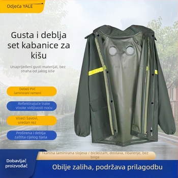 Set kabanice i hlača za motocikl, poludužine, vodootporna pletena tkanina s PVC ljepilnim slojem, prilagodljivo