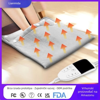 Grijaća podloga za stopala s priključkom na struju (AC 220V, 60W, ručno/daljinsko upravljanje)