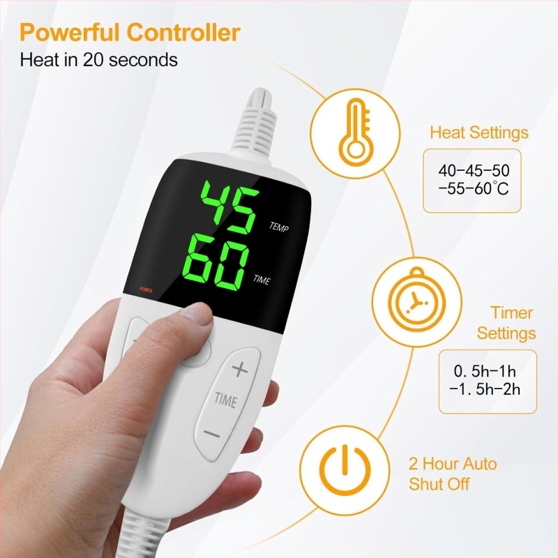 Grijaća podloga za stopala s priključkom na struju (AC 220V, 60W, ručno/daljinsko upravljanje)