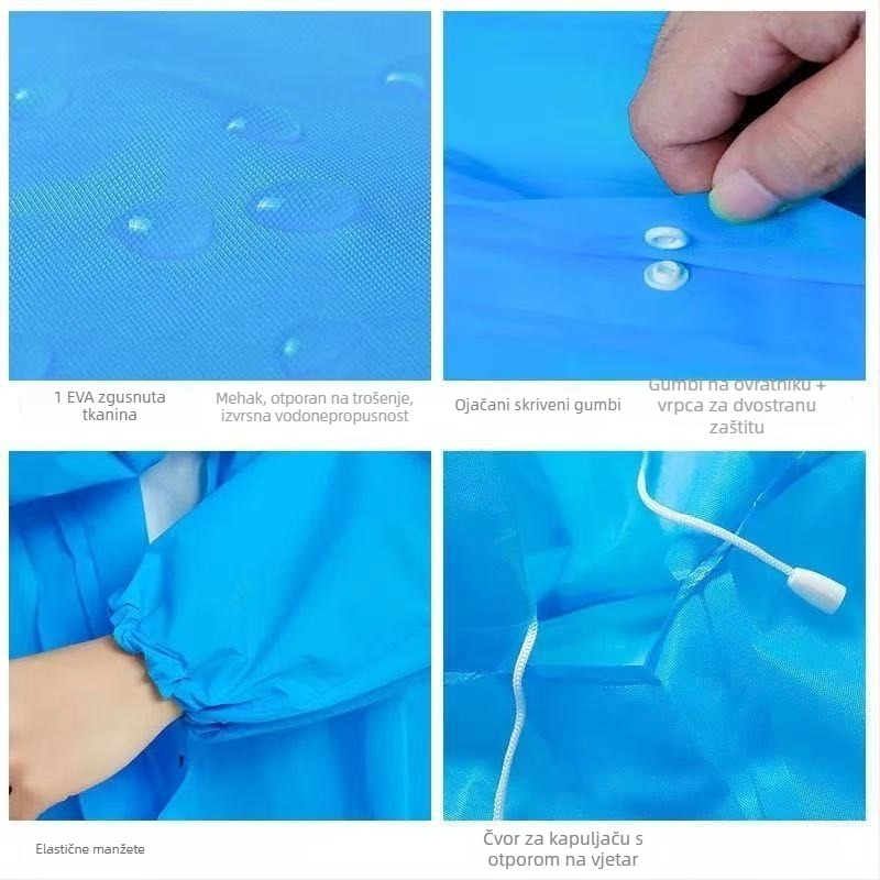 Dječji EVA kišni pončo – produženi dizajn, višekratna upotreba, sve-u-jednom zaštita za planinarenje