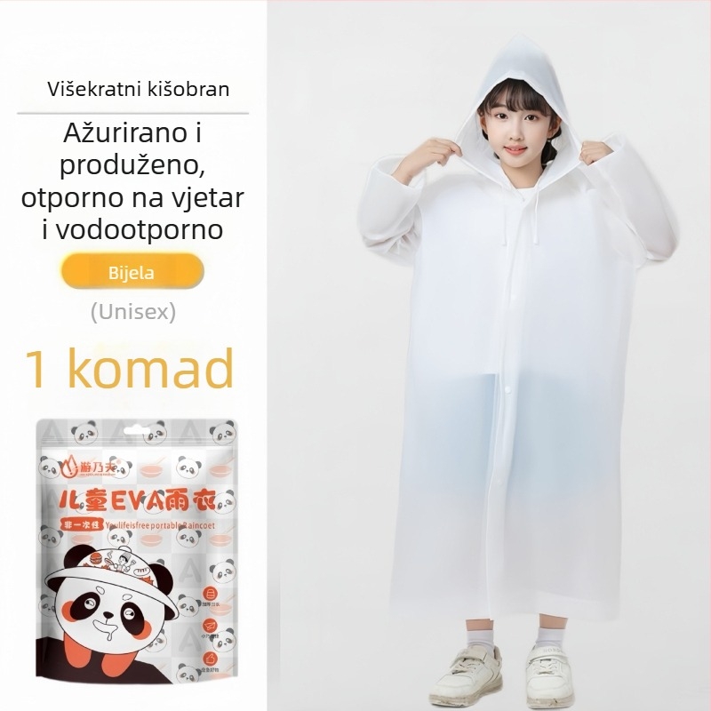 Dječji EVA kišni pončo – produženi dizajn, višekratna upotreba, sve-u-jednom zaštita za planinarenje