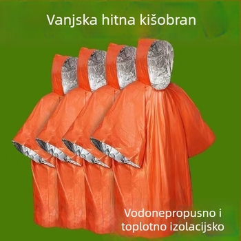 Pončo za kišu s aluminijskom folijom za planinarenje - za odraslu osobu, 1 osoba, standardne debljine, kampiranje