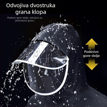 Oxford dvostruki sloj kišni pončo za outdoor kampiranje i putovanja, vodootporan sloj PVC ljepila, reflektirajući detalji