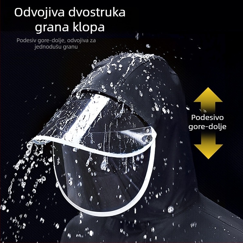 Oxford dvostruki sloj kišni pončo za outdoor kampiranje i putovanja, vodootporan sloj PVC ljepila, reflektirajući detalji