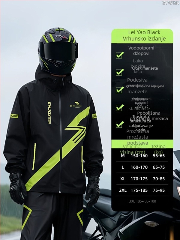 Podijeljeno odijelo za kišu za vozače s debelim kišnim hlačama za motocikl/e-bike