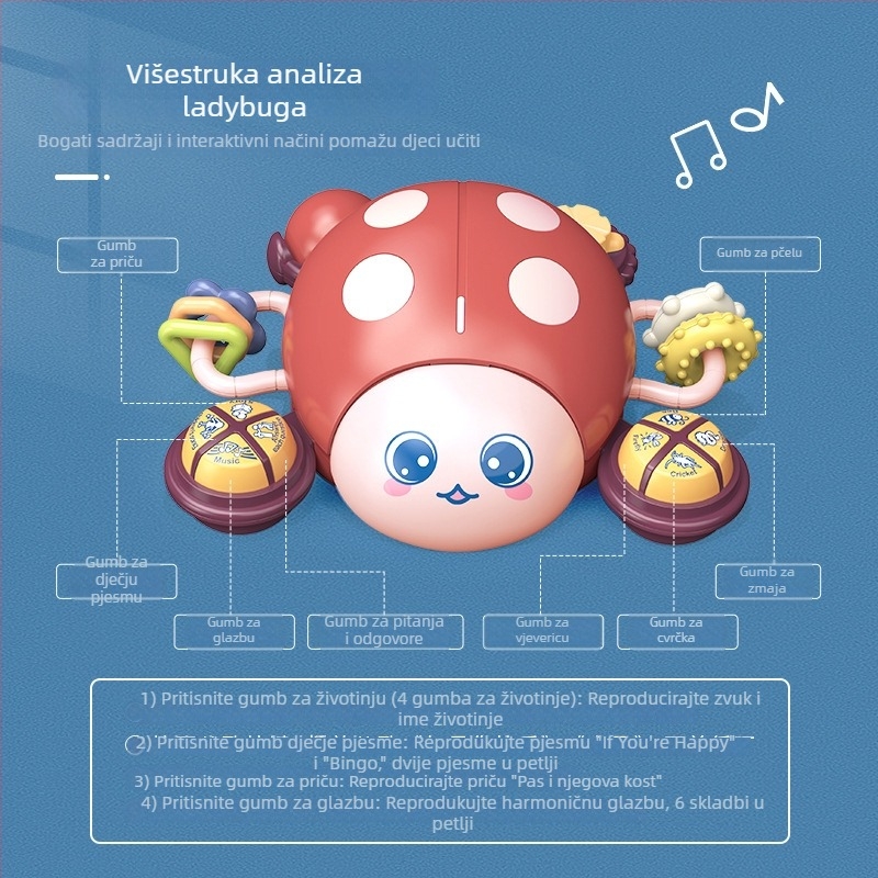 Ladybug Beba stroj za rano obrazovanje s glazbom, interaktivna priča, interakcija roditelj-dijete, svjetlo, baterije (0-3 godine)