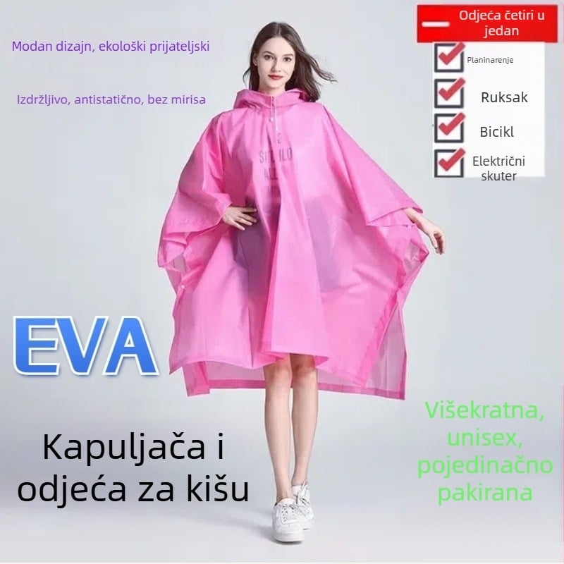 EVA kišno pončo za odrasle, unisex, za outdoor planinarenje i biciklizam, debela tkanina 20s, PVC ljepilo sloj