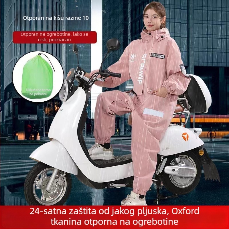 Odrasli potpuno vodootporni kišni pončo za vožnju električnim biciklom i motociklom, prozračan.