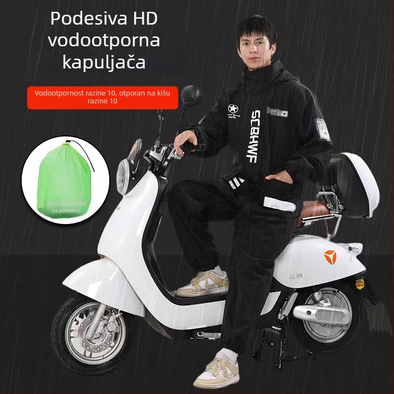 Odrasli potpuno vodootporni kišni pončo za vožnju električnim biciklom i motociklom, prozračan.