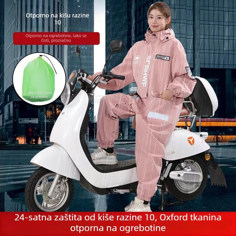 Odrasli potpuno vodootporni kišni pončo za vožnju električnim biciklom i motociklom, prozračan.