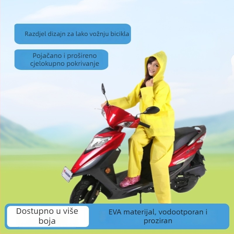 Dijeljeni set kišnog kaputa i hlača za odrasle, EVA materijal, obična debljina, potpuno vodootporna zaštita tijela, pogodno za rafting