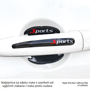 Zaštitna naljepnica za ručicu vrata automobila – protiv ogrebotina, karbonski izgled