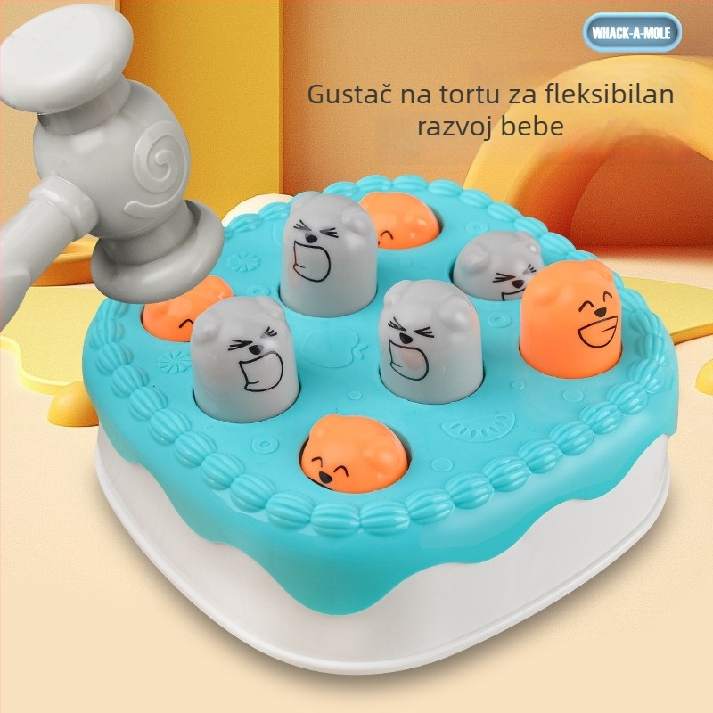 Whack-a-mole obrazovna obiteljska društvena igra — plastika, bez baterija; potiče interakciju roditelj-dijete, emocionalno angažiranje i taktilna povratna informacija; za djecu od 4 do 6 godina.