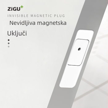 Skriveni magnetski zatvarač za drvena vrata – model CX01, tip zatvarača A, materijal cinkova legura, površinska obrada elektroplating, stil moderni minimalistički