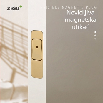 Skriveni magnetski zatvarač za drvena vrata – model CX01, tip zatvarača A, materijal cinkova legura, površinska obrada elektroplating, stil moderni minimalistički