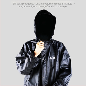 Podijeljeni kišni pončo, debela PVC tkanina, za odrasle