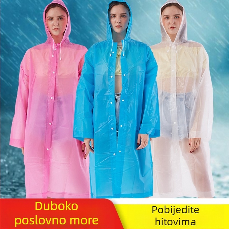 Jednokratno kišno pončo za odrasle, PE tkanina, za planinarenje, prijenosno