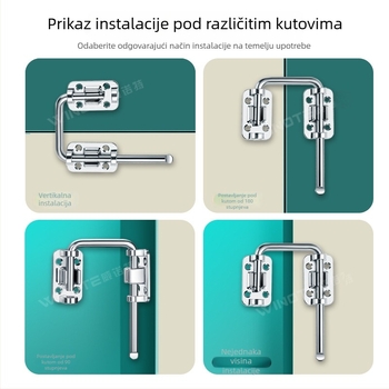 O-tipu vrata bolt, od nehrđajućeg čelika, elektroplatinirani završni sloj, višestrani dizajn, američki stil