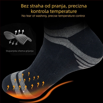 Električne čarape za grijanje stopala s podešavanjem temperature, USB grijanje, pamučni materijal, unisex, za ured i dom