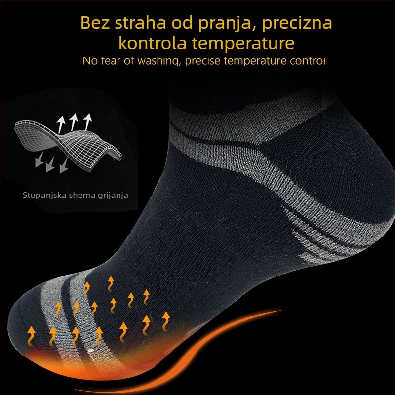 Električne čarape za grijanje stopala s podešavanjem temperature, USB grijanje, pamučni materijal, unisex, za ured i dom