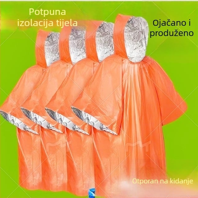 Planinski pončo u stilu crtanog filma, PE aluminijska folija, uobičajene debljine, za odraslu osobu, za jednu osobu, vodootporan sloj PE ljepila