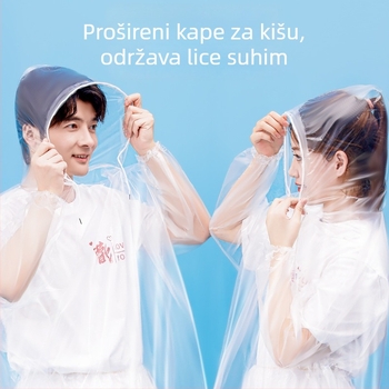 Jednokratni PVC kišni pončo za odrasle i djecu, laganog materijala, za jednu osobu, pakiran u vrećicu
