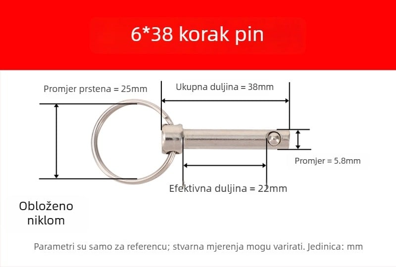 Brzi oslobađajući čep s prstenom, A3 karbonsko čelično, mehaničko pozicioniranje, DIN 6885-B, razne specifikacije
