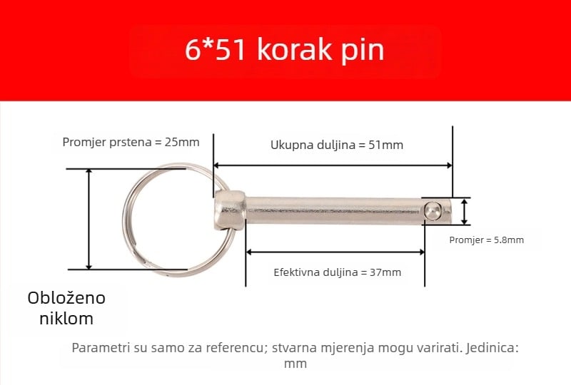 Brzi oslobađajući čep s prstenom, A3 karbonsko čelično, mehaničko pozicioniranje, DIN 6885-B, razne specifikacije