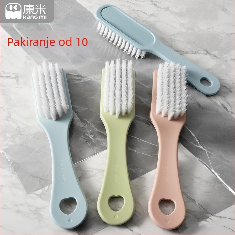 Set četki za cipele – 10 komada, mekane čekinje, duga plastična drška za čišćenje