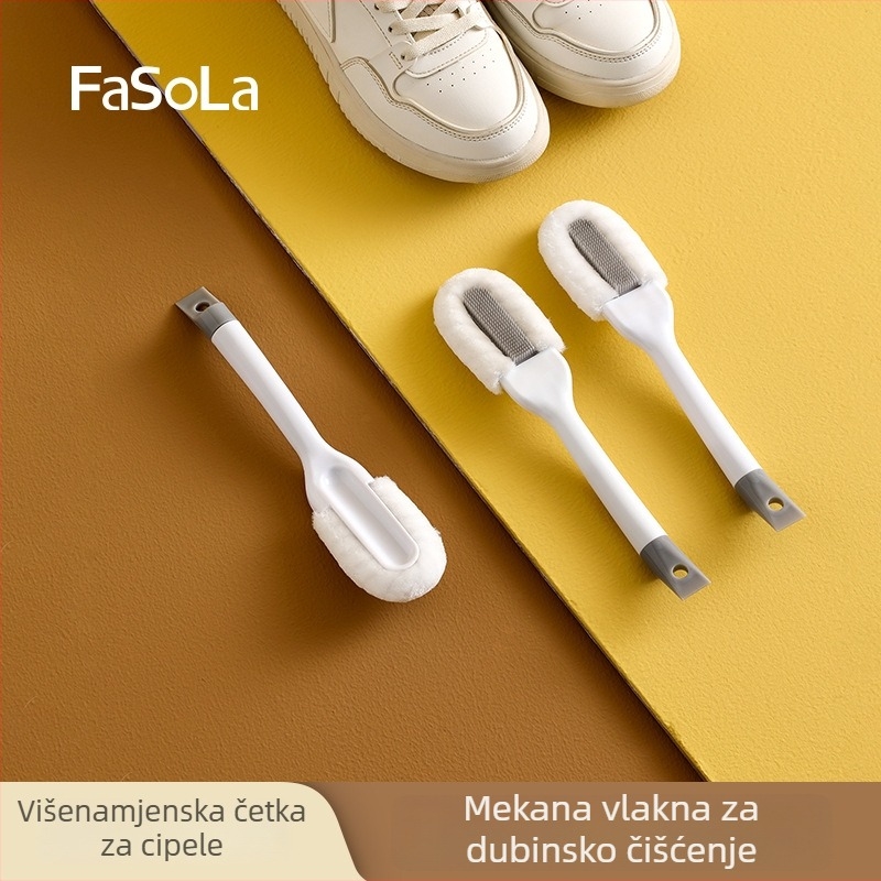 FaSoLa četka za cipele s dugim držalom i mekanim dlačicama za sigurno čišćenje cipela (Materijali: PP, poliester, PE; Težina: 550 g; Pakiranje: torba; Količina: 1)