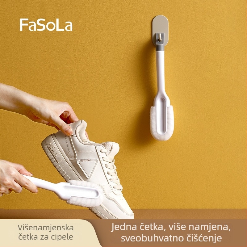 FaSoLa četka za cipele s dugim držalom i mekanim dlačicama za sigurno čišćenje cipela (Materijali: PP, poliester, PE; Težina: 550 g; Pakiranje: torba; Količina: 1)