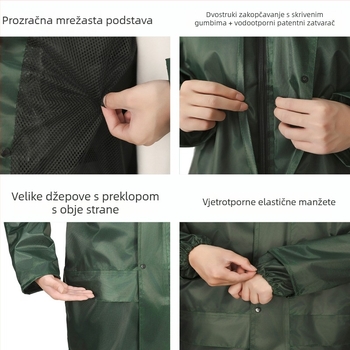 Podijeljeni set kišobrana i hlača za vožnju - debeli vodootporni Oxford materijal, PVC ljepilni sloj